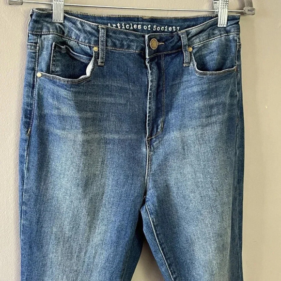 Articles of Society Split Flare Jeans Womens 7 (28"W)Blue Hi-Rise Bell Bottoms - Picture 6 of 15